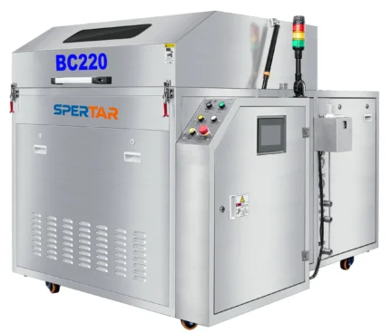 Automatic BC220 cleaner for reflow oven cooler and condenser residue removal