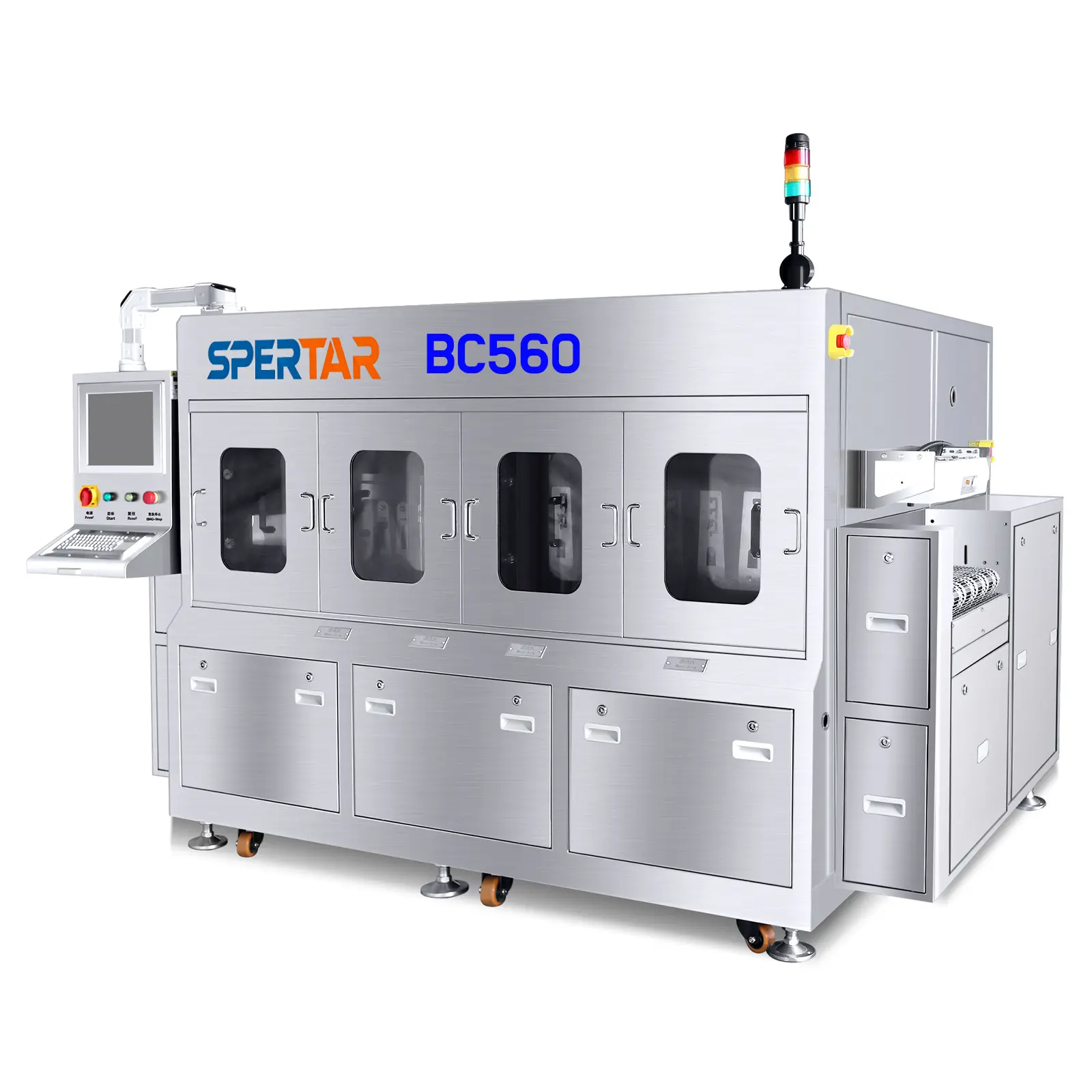 bc560-inline-pcba-cleaning-machine-main Spertar BC560 automatic inline PCBA flux cleaning machine industrial washing equipment for SMT PCB assembly process