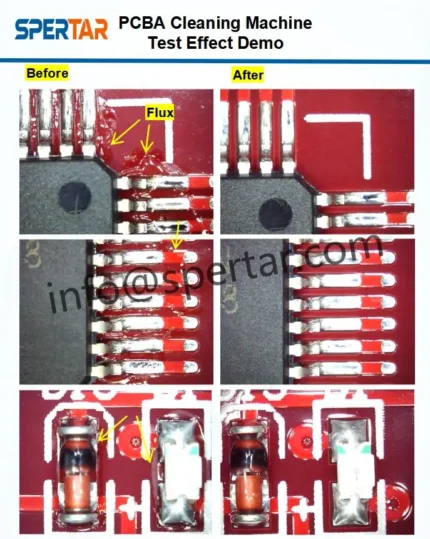Spertar PCBA cleaning machine cleaning effect test demonstration for SMT assembly