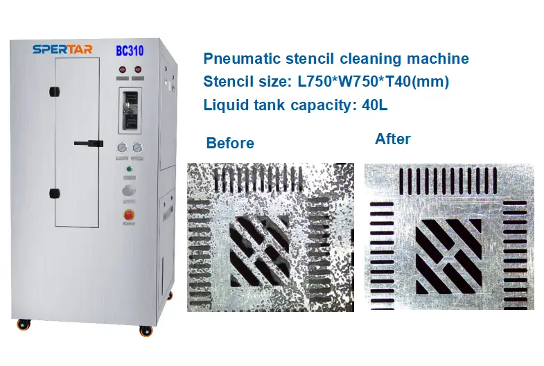 SPERTAR BC310 Pneumatic Stencil Cleaning Machine | SMT Stencil Cleaner for Solder Paste & Red Glue Stencils